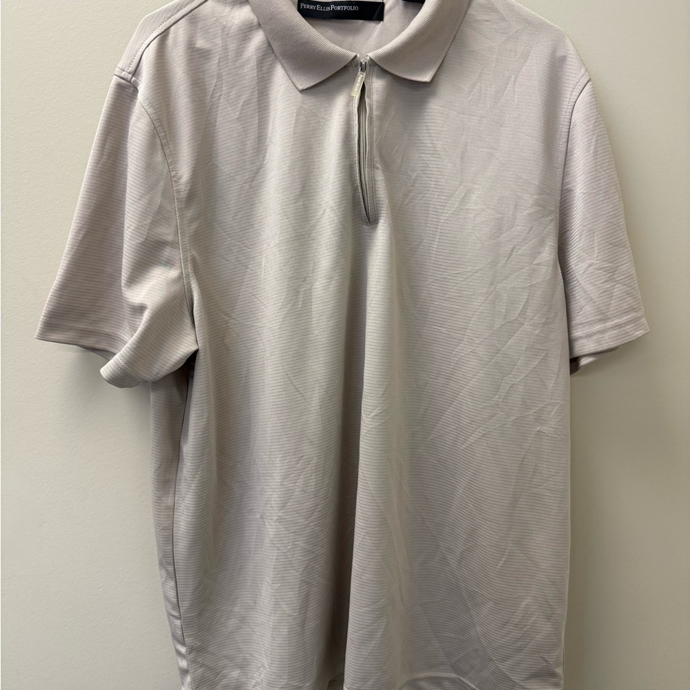 Perry Ellis Men's Light Gray Polo Shirt